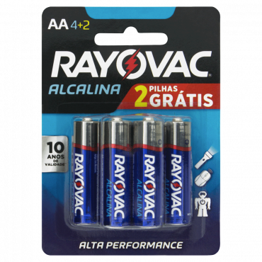 imagem de PILHA RAYOVAC ALCALINA PALITO AA6