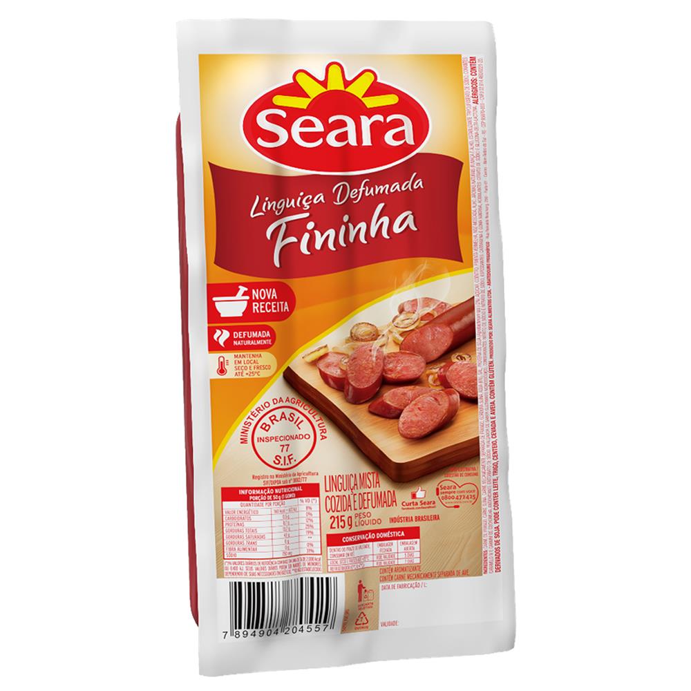 imagem de LINGUICA SEARA DEFUMADA FININHA 215G