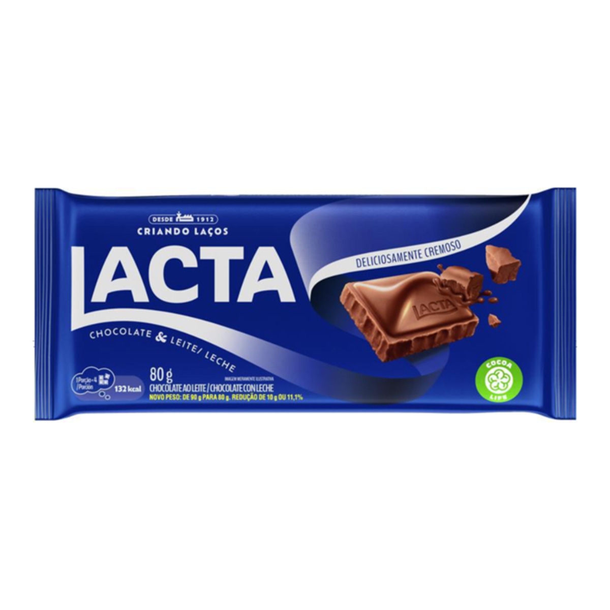 imagem de CHOC LACTA AO LEITE  80G