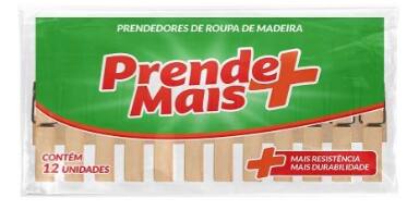 imagem de PRENDEDOR P ROUPA MADEIRA PRENDE MAIS 12UN