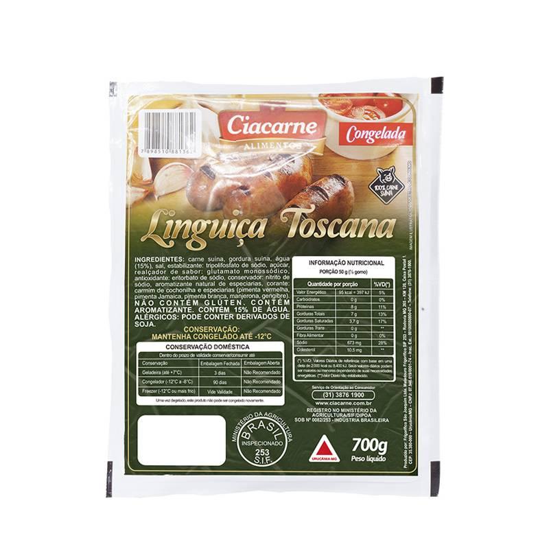 imagem de LINGUICA CIACARNE TOSCANA 700G