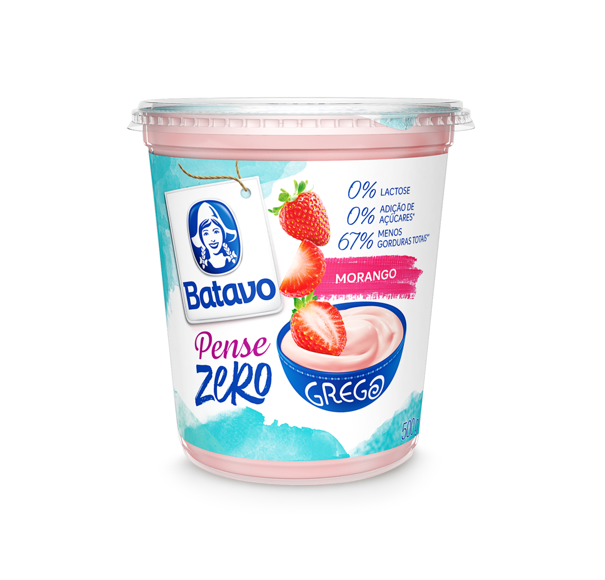 imagem de IOGURT BATAVO GREGO 450G PENSE ZERO MORANGO