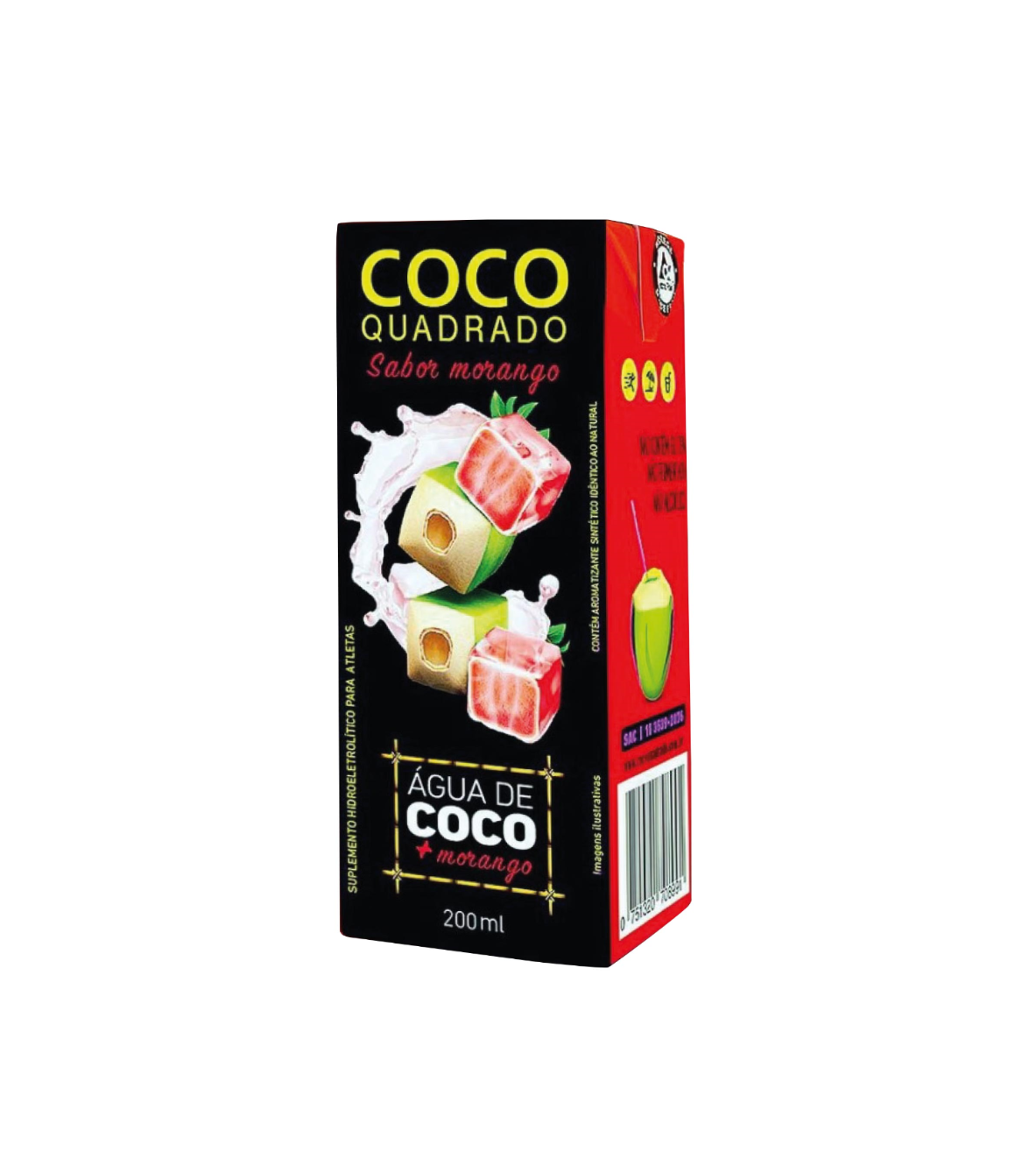 imagem de AGUA COCO QUADRADO MORANGO 200ML