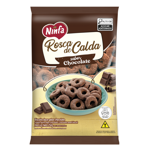 imagem de BISC NINFA  ROSCA DE CALDA CHOC  250G