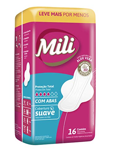 imagem de ABSORVENTE MILI CONFORT SUAVE L16 P14 C ABAS