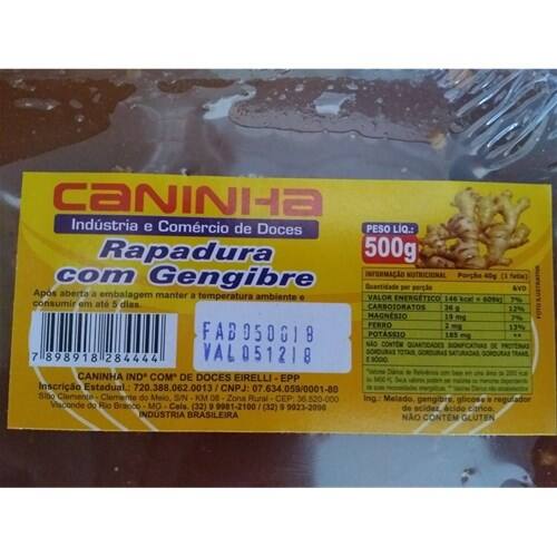 imagem de RAPADURA CANINHA C  GENGIBRE 500G
