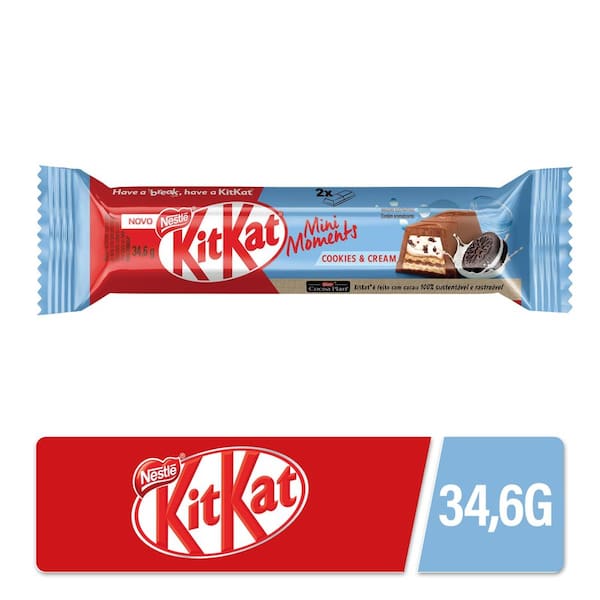 imagem de CHOC KIT KAT MINIMOMENTS COOKIES 34,6G