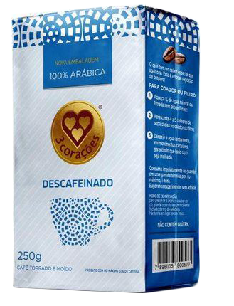 imagem de CAFE TRES CORACOES DESCAFEINADO VACUO 250G
