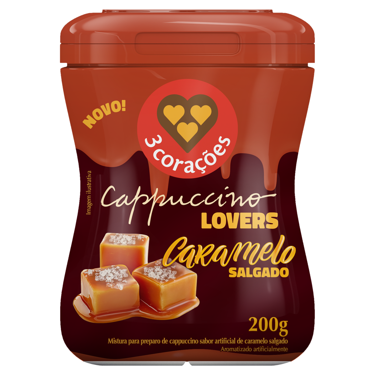 imagem de CAPPUCCINO TRES CORACOES  CARAMELO 200G