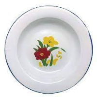 imagem de PRATO ESMALTADO ESTAMPADO 22CM REF PMC22