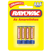 imagem de PILHA RAYOVAC AMARELINHAS PALITO AAA4